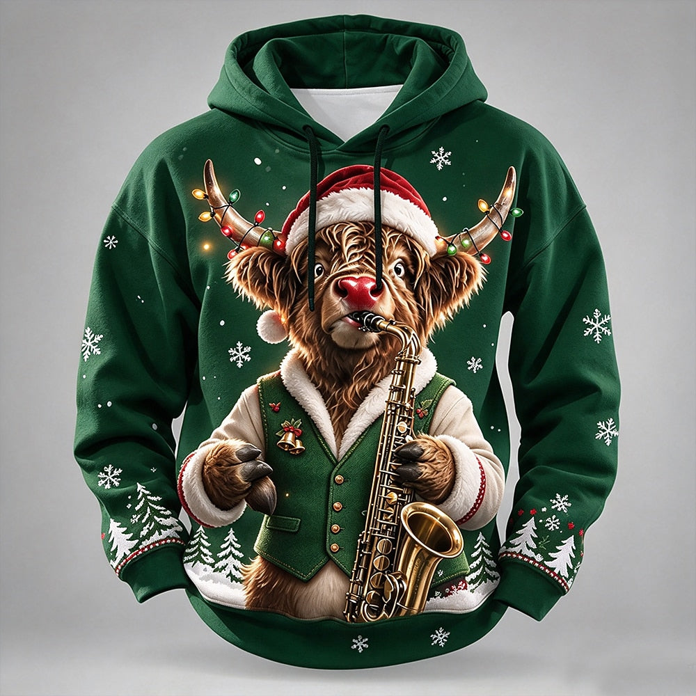 Men's Christmas Graphic Casual Hoodie