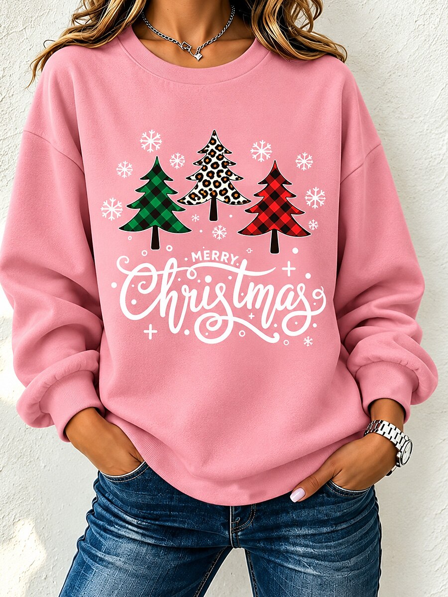 Snowflake Graphic Christmas Pullover Sweatshirt