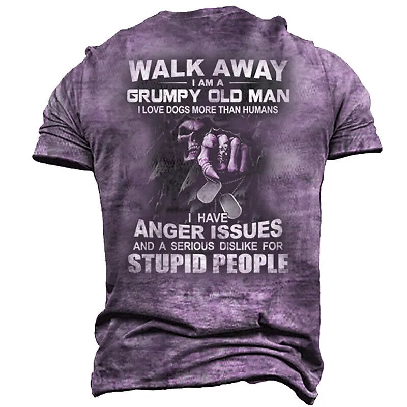 Men's Grumpy Skeleton Humor Graphic Tee