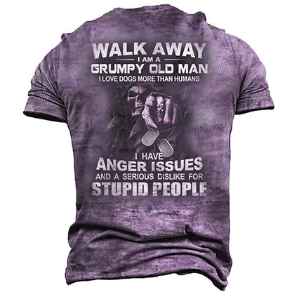 Men's Grumpy Skeleton Humor Graphic Tee