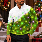 Christmas Lantern Quarter Zip Polo Shirt