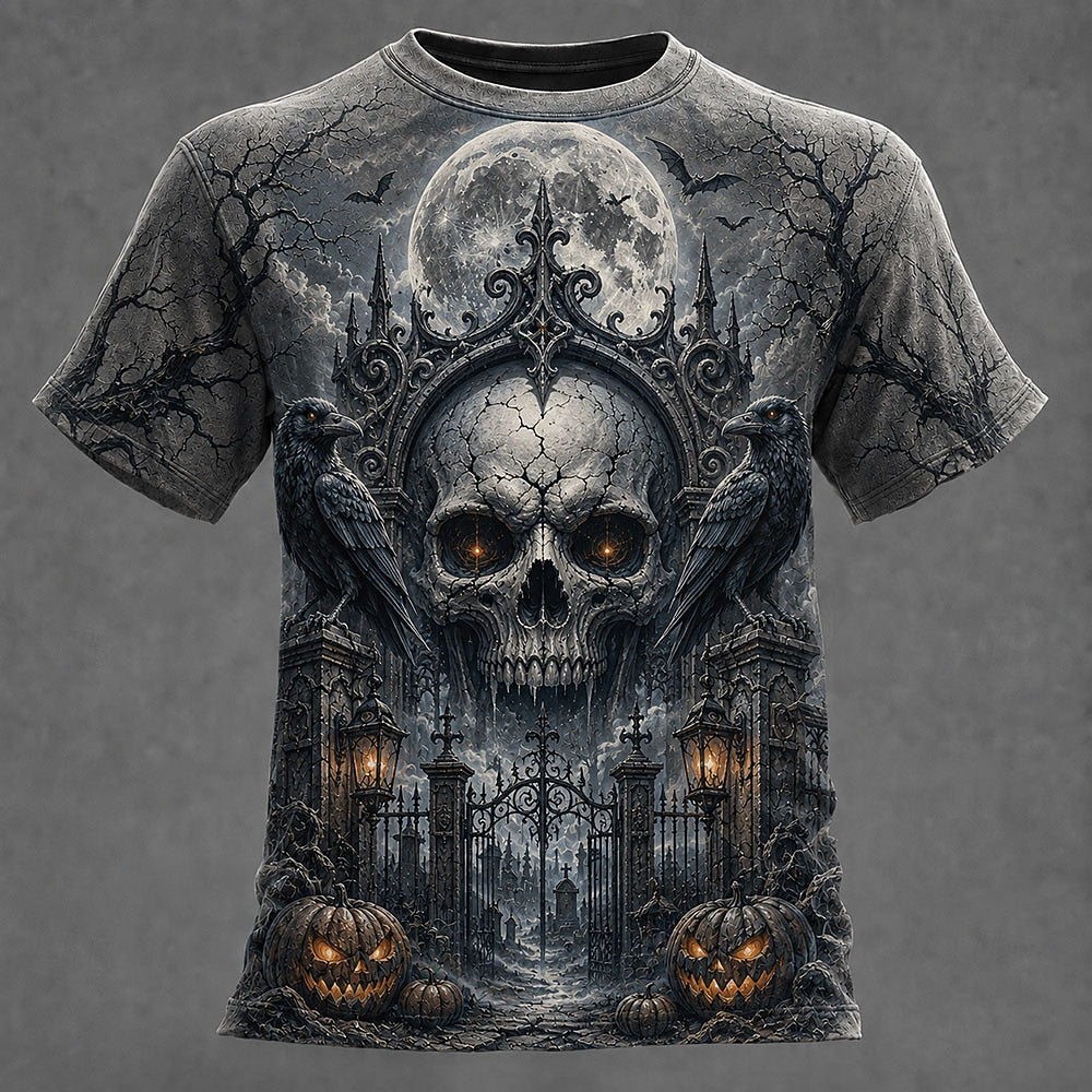 Men's Skull Optical Illusion Graphic Tee