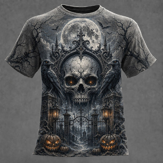 Men's Skull Optical Illusion Graphic Tee