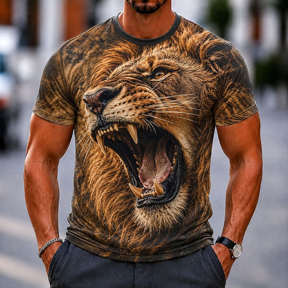 Men's Wild Lion Animal Graphic Tee