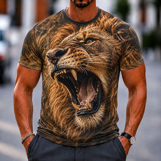 Men's Wild Lion Animal Graphic Tee