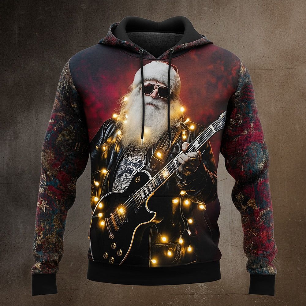 Christmas Guitar Festive Funny Cool Hoodie