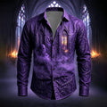 Men's Rose Skull Holiday Button Shirt