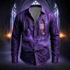 Men's Rose Skull Holiday Button Shirt
