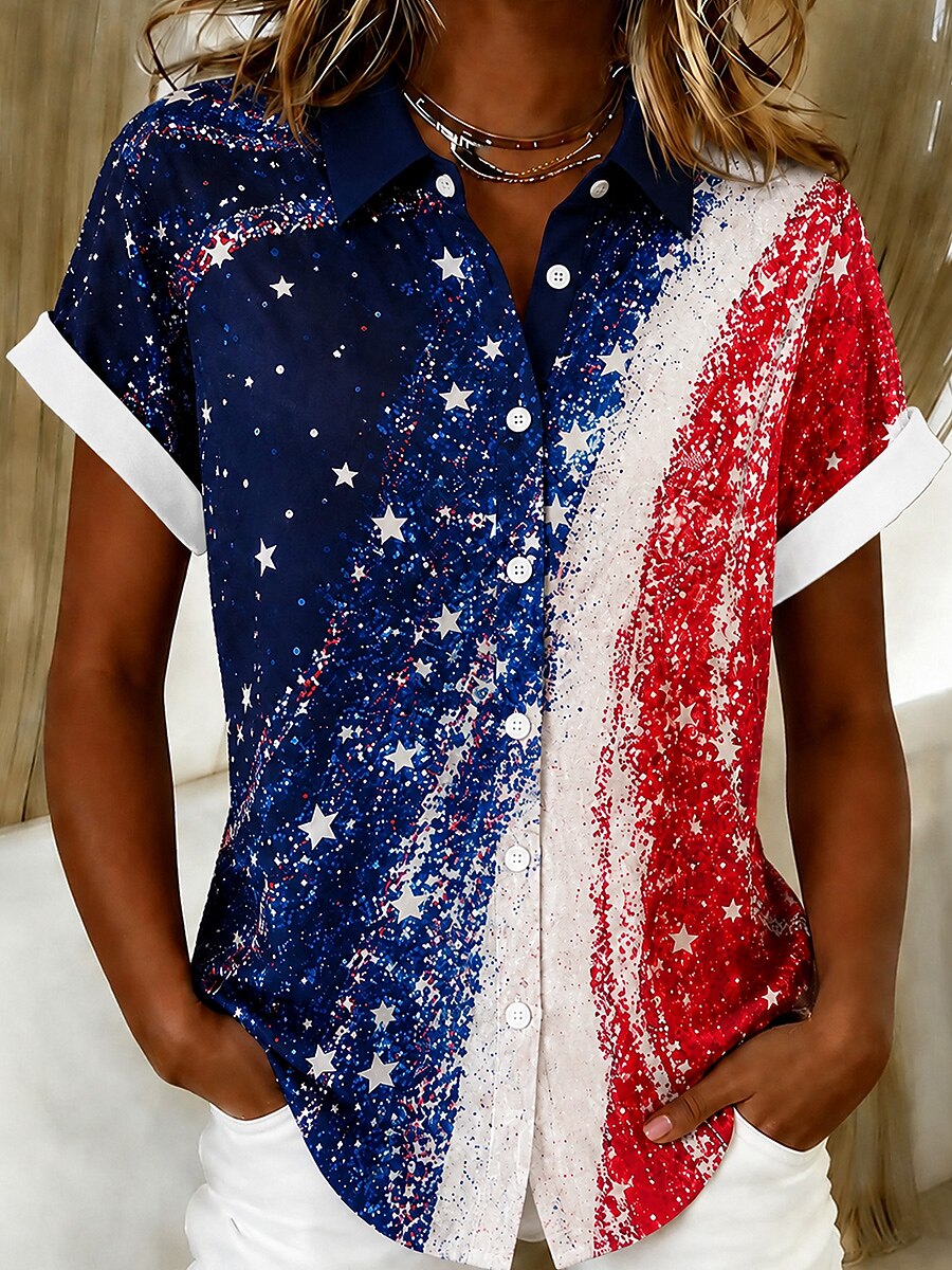 Women's Vintage Flag Short Sleeve Shirt