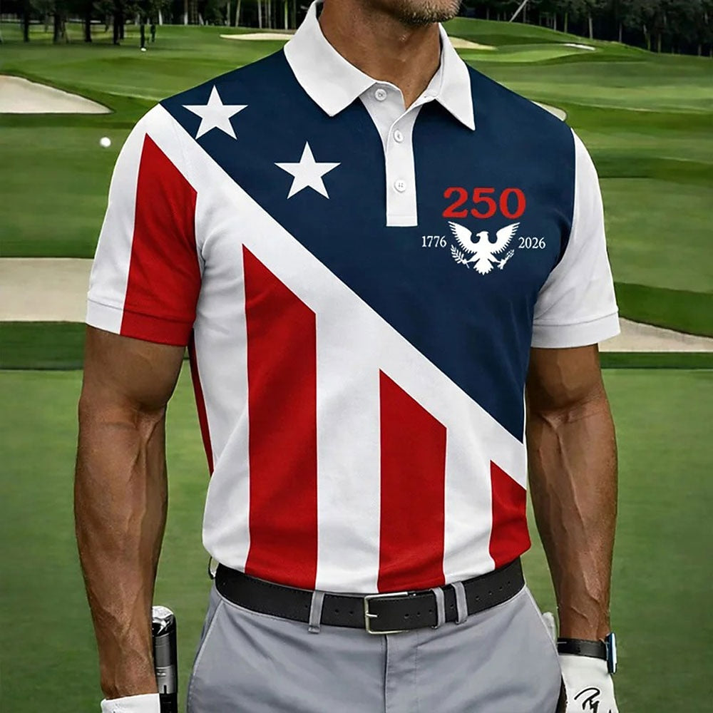 Men's Vintage Freedom Flag Polo