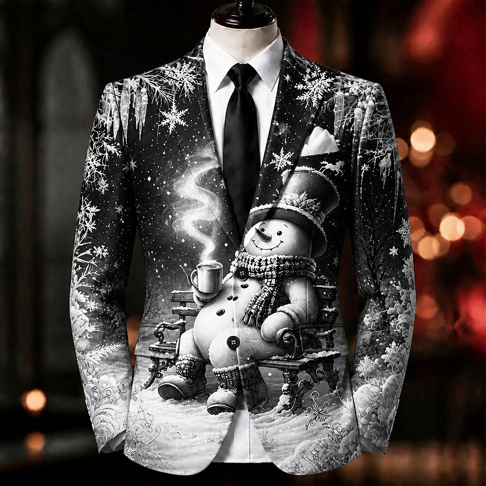 Christmas Snowman Festive Party Blazer Jacket