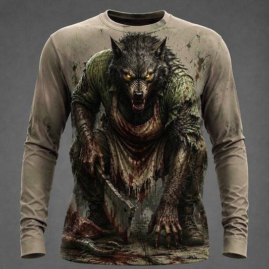Men's Werewolf Horror 3D Print Tee