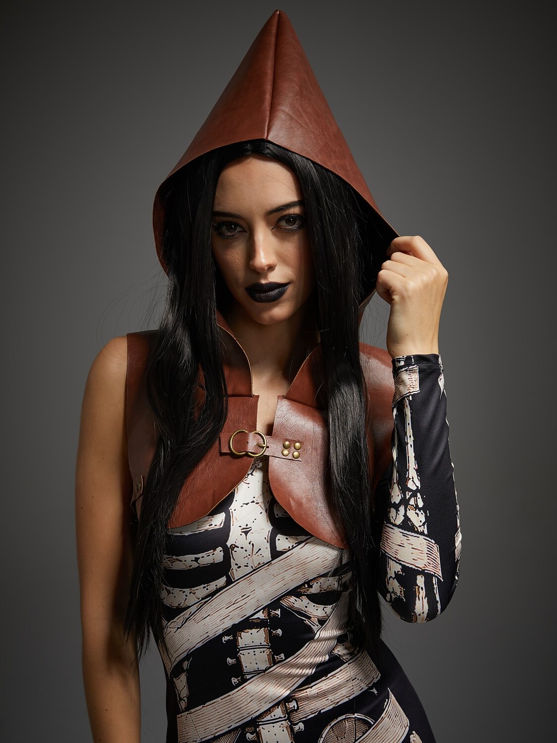 Women's Dark Fantasy Skeleton Halloween Costume Set