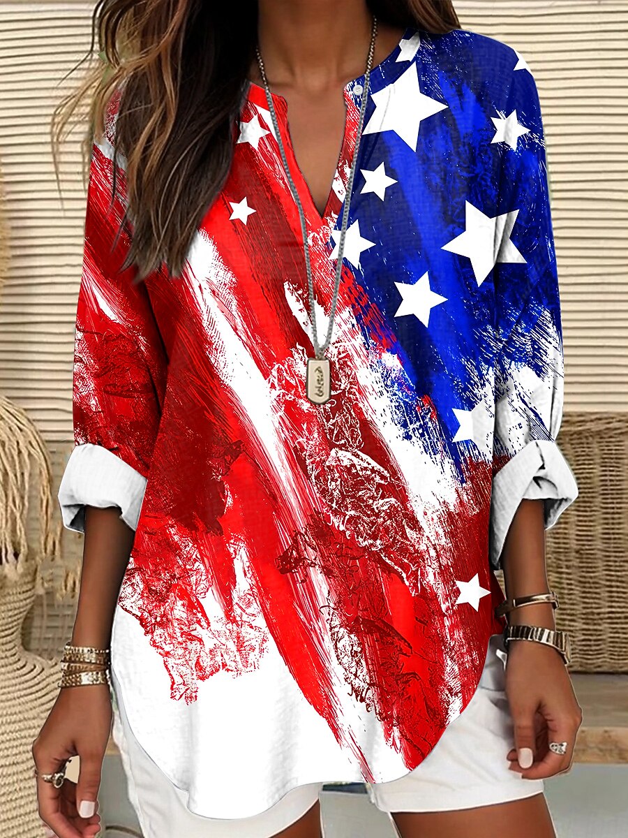 Women's Heritage Flag Long Sleeve Blouse