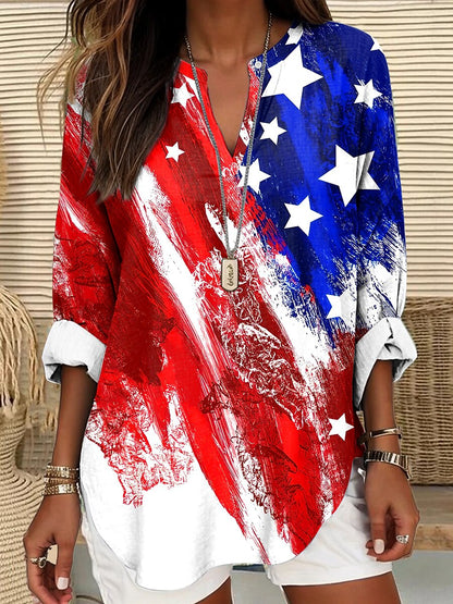 Women's Heritage Flag Long Sleeve Blouse