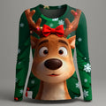 Women's Penguin Reindeer Christmas Graphic Tee