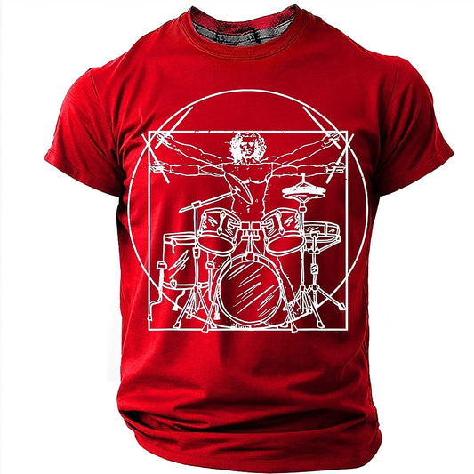 Men's Vitruvian Drummer Parody Graphic Tee