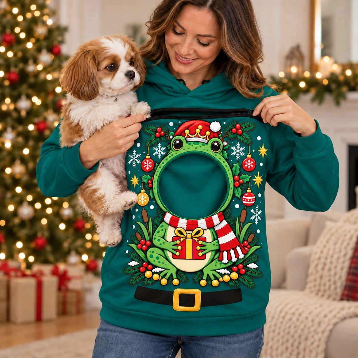 Funny Frog Pet Carrier Bonding Hoodie