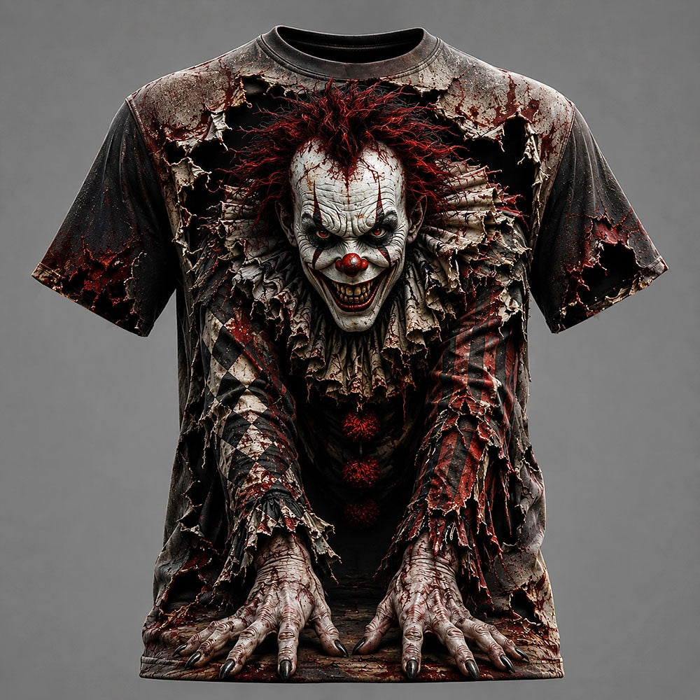 Men's Evil Clown Graphic Illusion Tee