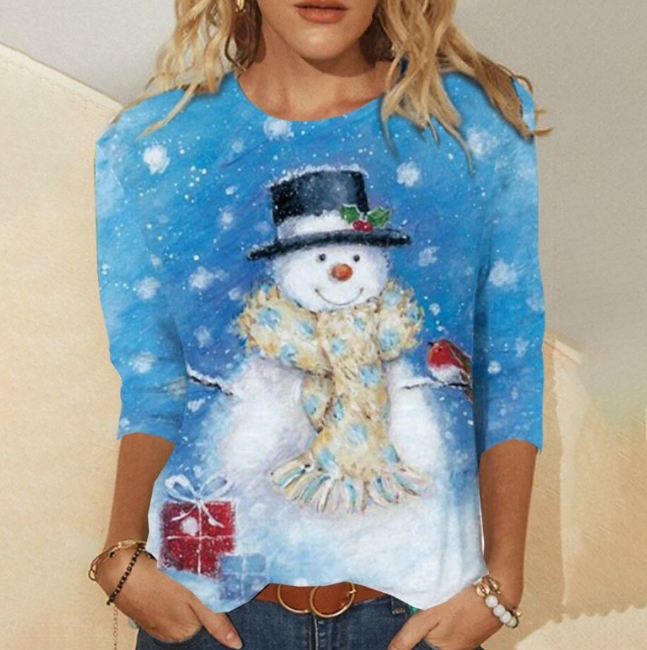 Women's Christmas Snowflake Tree Graphic Tee