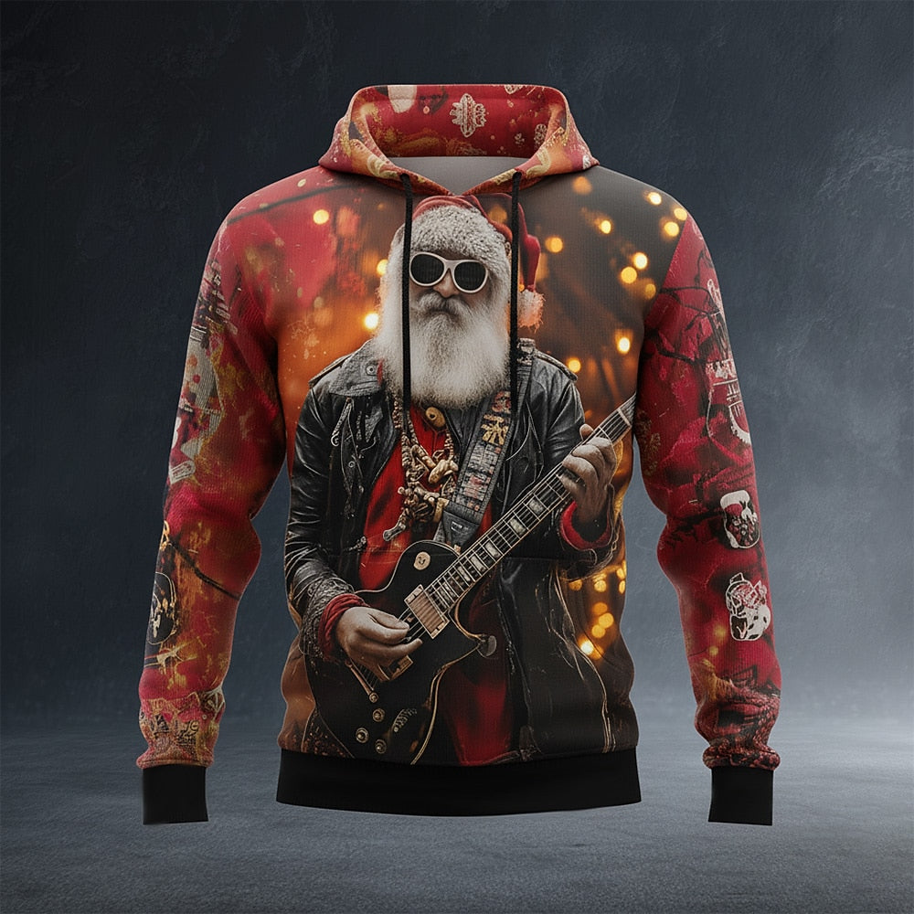 Christmas Guitar Festive Funny Cool Hoodie