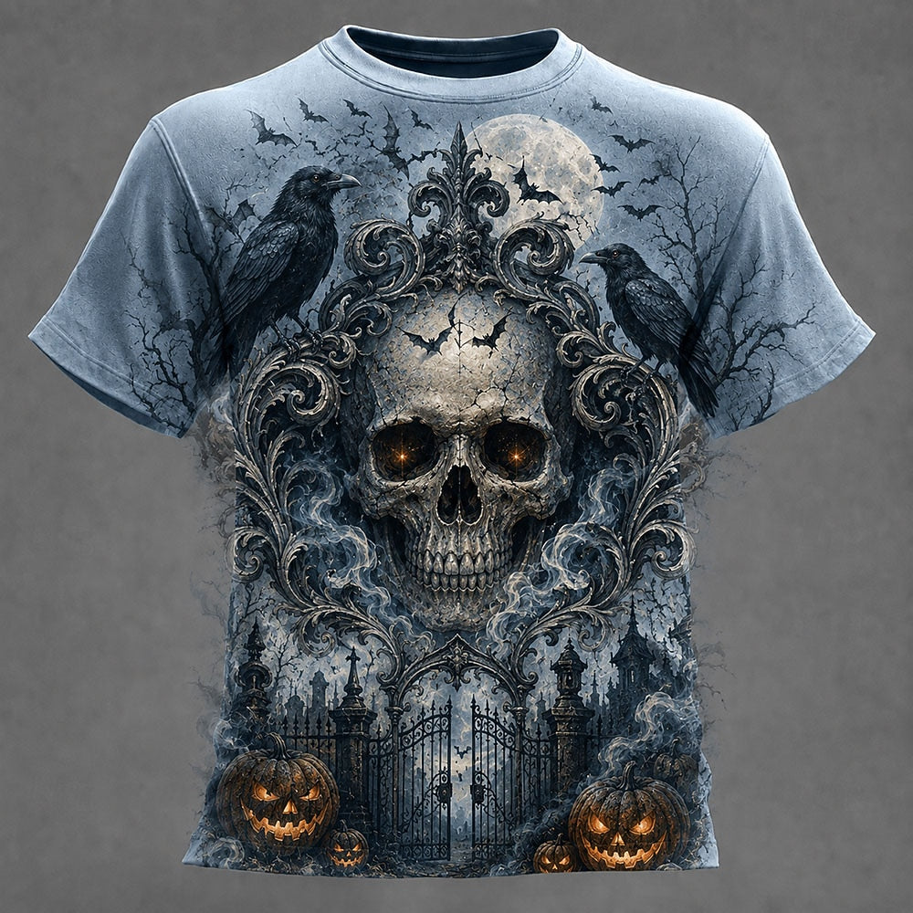 Men's Skull Optical Illusion Graphic Tee