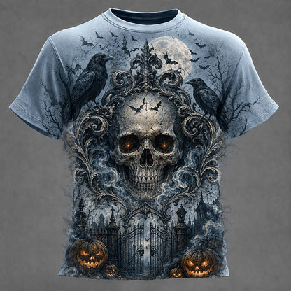 Men's Skull Optical Illusion Graphic Tee