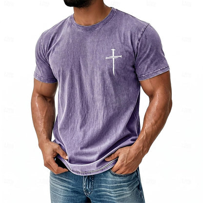 Men's Washed Cross Bible Graphic Tee