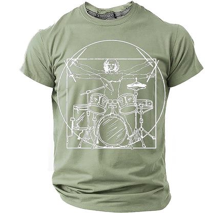 Men's Vitruvian Drummer Parody Graphic Tee