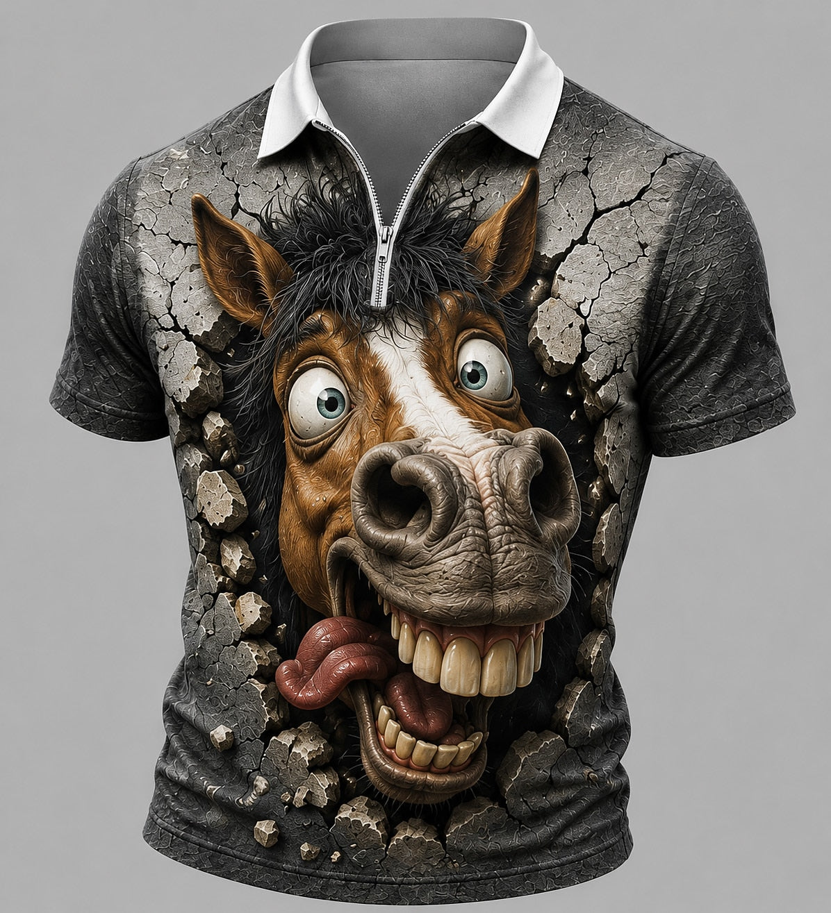 Men's Cartoon Animal Printed Athletic Polo