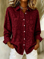 Women's Santa Christmas Tree Button Shirt