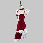 Velvet Mrs Claus Christmas Dress & Hat Set