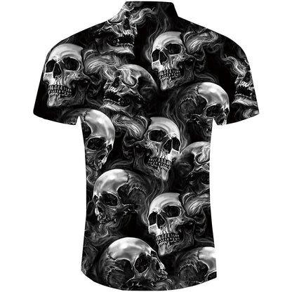 Men's Skull Punk Gothic Button Shirt