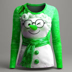 Women's Snowman Christmas Vintage Graphic Tee