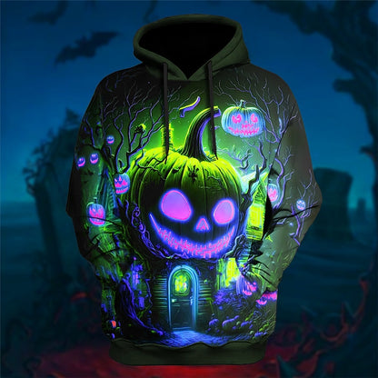 Men's Pumpkin Graphic Print Hoodie