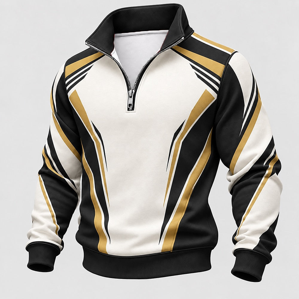 Men's Geometric Half Zip Sweatshirt