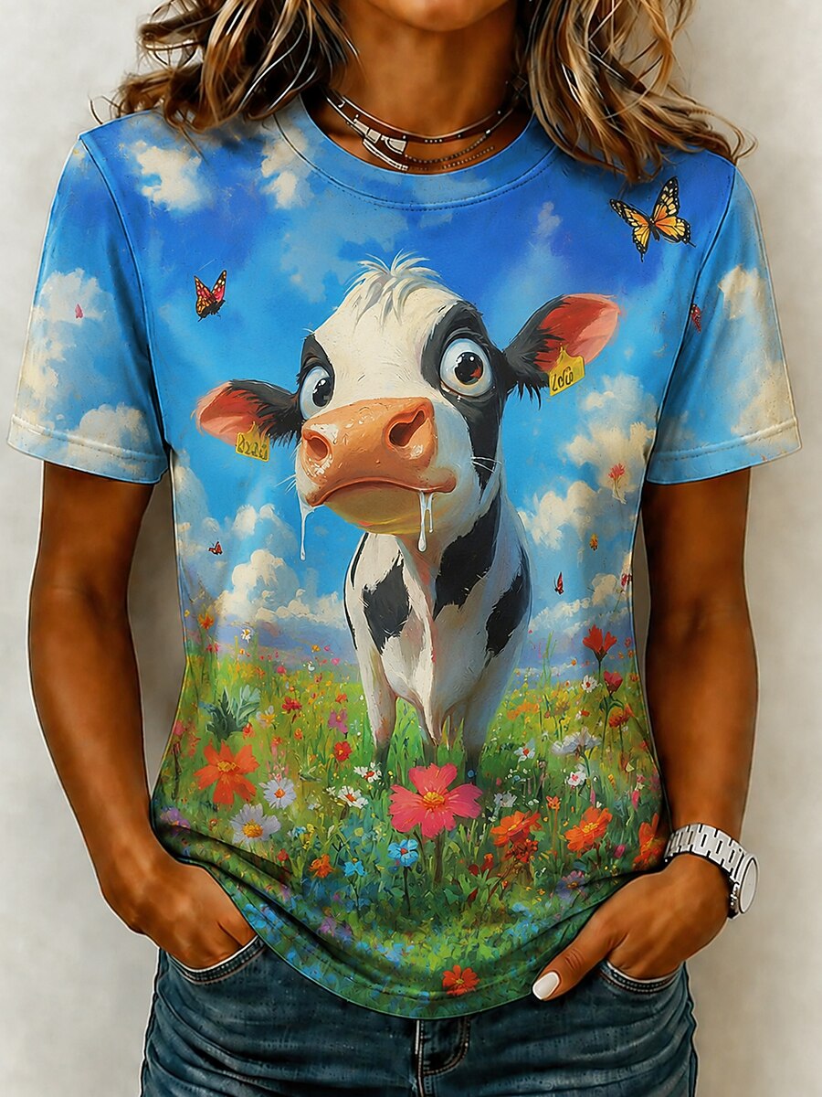 Women's Rustic Cow Graphic Tee