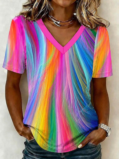 Women's Abstract Ombre Art Graphic Tee