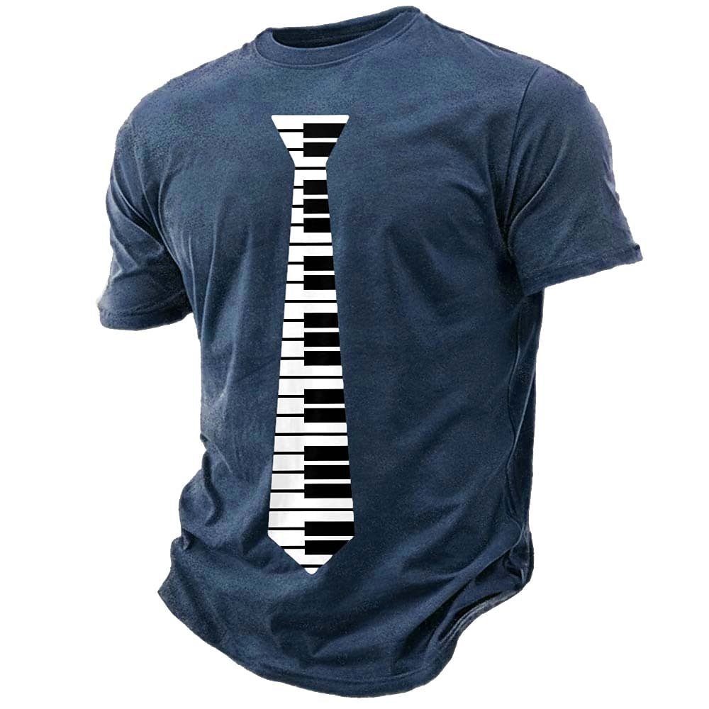 Men's Piano Keyboard Necktie Graphic Tee