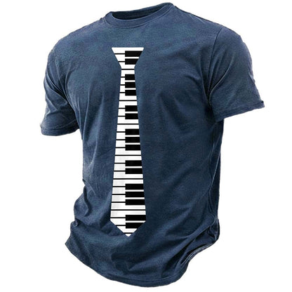 Men's Piano Keyboard Necktie Graphic Tee