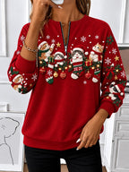 Women's Santa Christmas Tree Zip Sweatshirt
