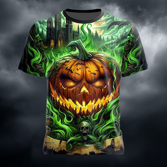 Men's Pumpkin Optical Illusion Horror Tee