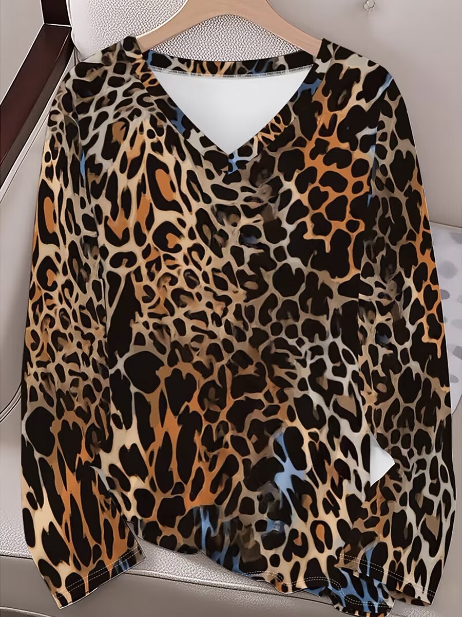 Women's Vintage Leopard Style Graphic Tee