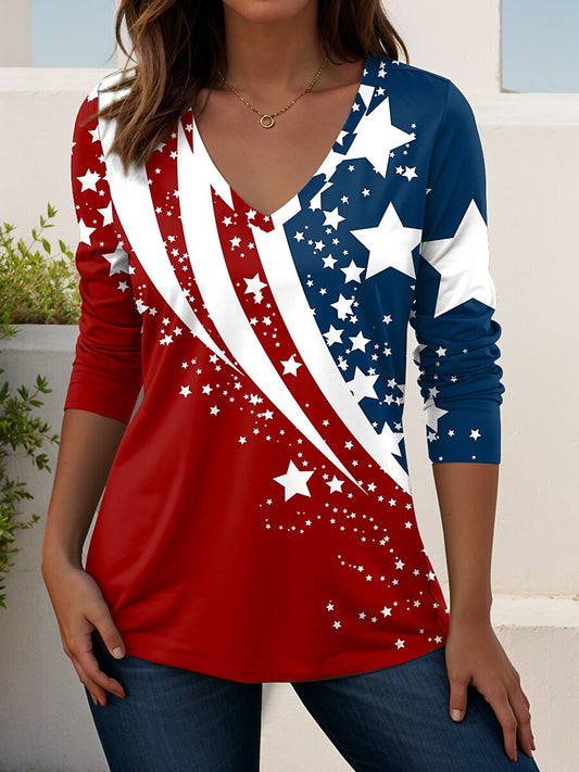 Women's Liberty Stars Long Sleeve Tee