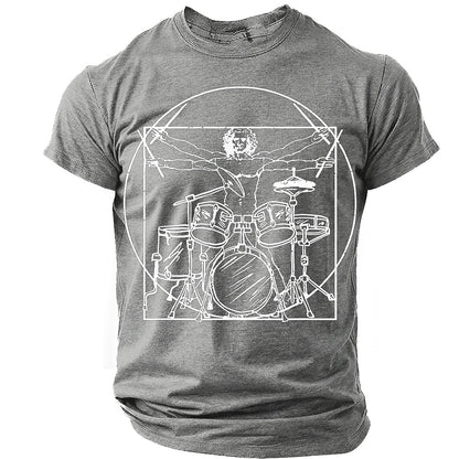 Men's Vitruvian Drummer Parody Graphic Tee