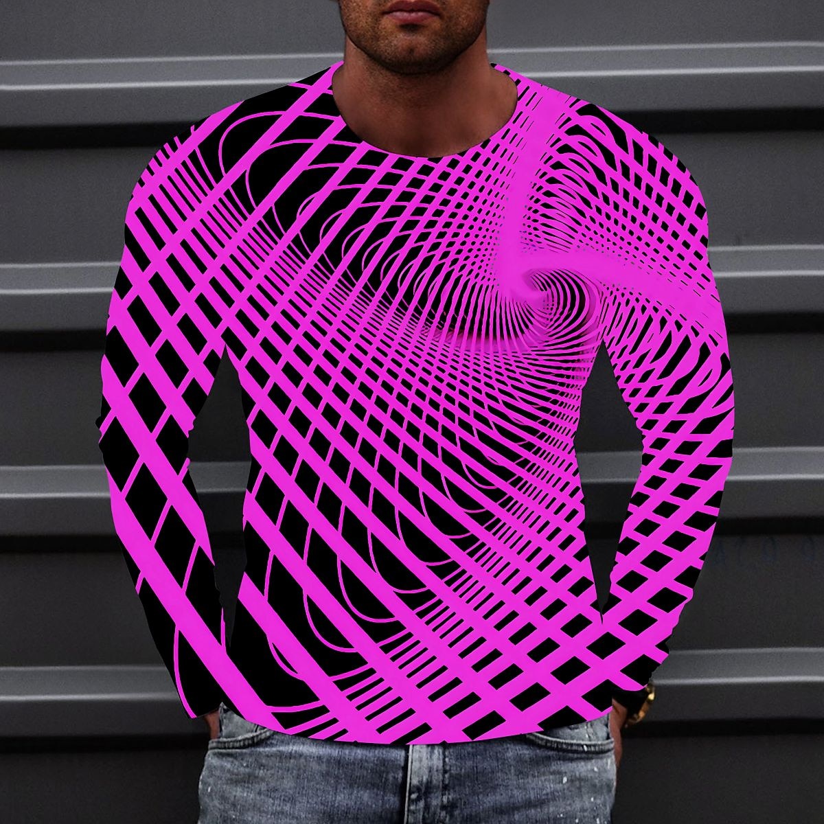 Men's Dynamic Optical Illusion Graphic Tee