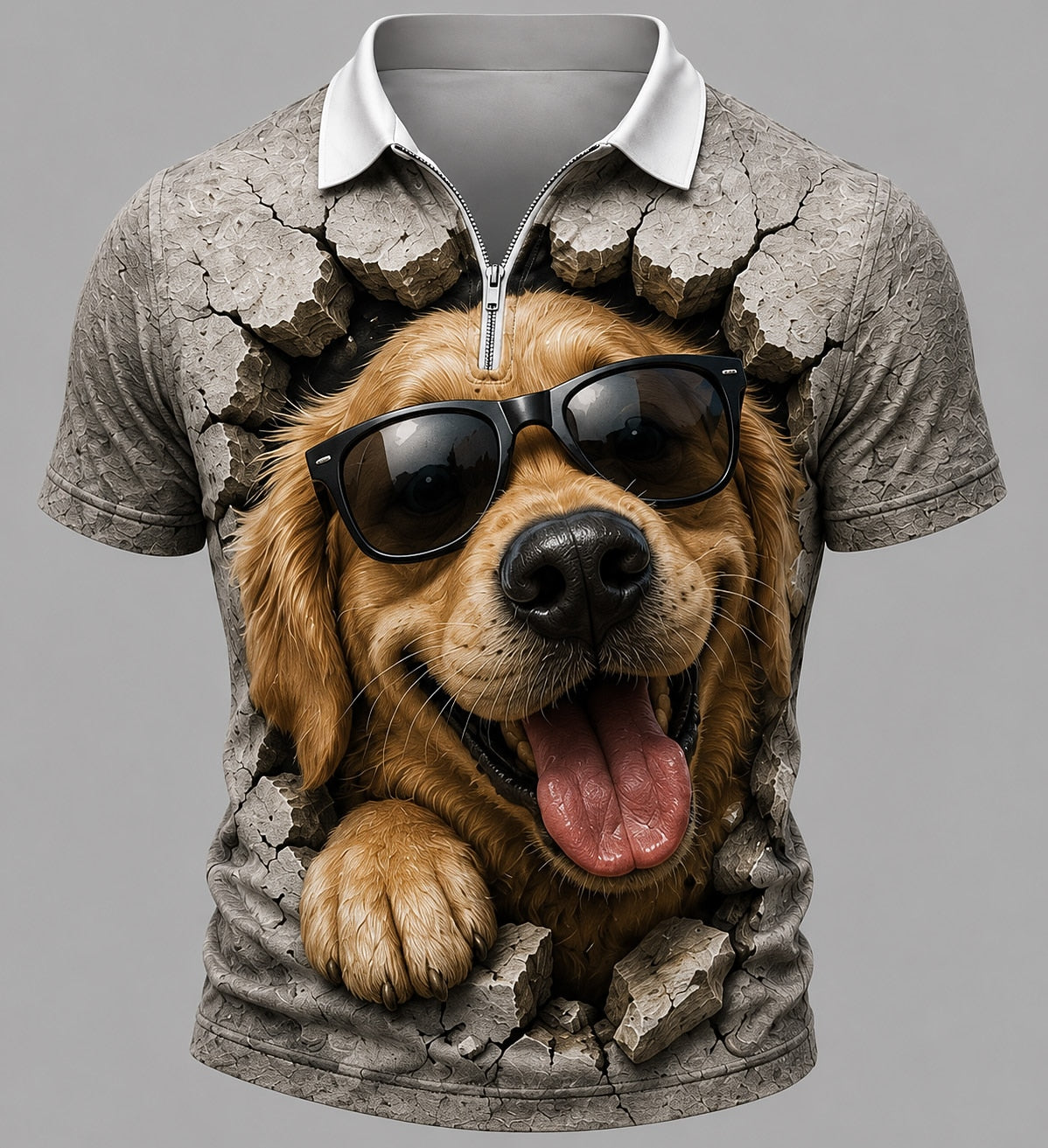 Men's Cartoon Animal Printed Athletic Polo