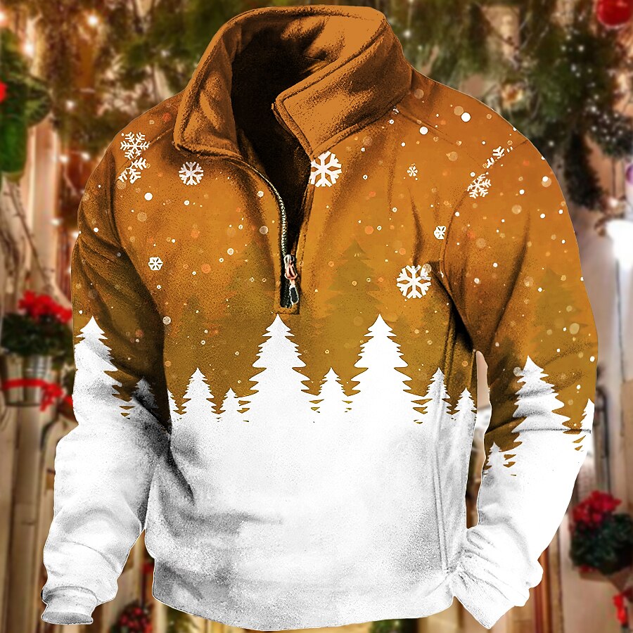 Christmas Snowflake Quarter Zip Sweatshirt