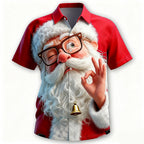 Santa Smile Christmas Short Sleeve Shirt
