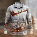 Santa Reindeer Christmas Costume Button Shirt